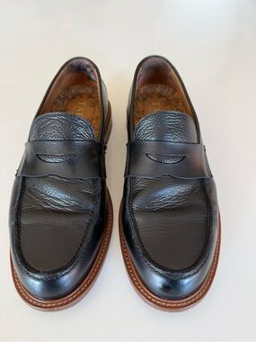 Taft Black Leather Jack Penny Loafers - Men's